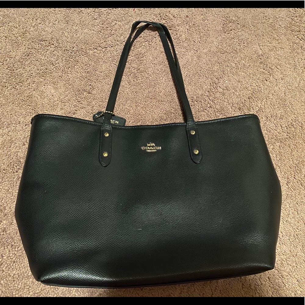 Authentic Black Leather Coach Purse/Tote